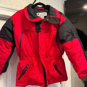 Columbia Bright Red and Black Kids Unisex Puffer Jacket